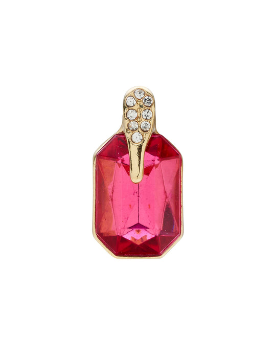 EMERALD CUT STONE STUD EARRING
