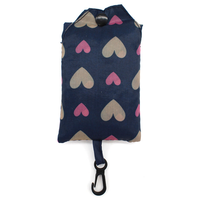 FOLD UP SHOPPER - BLUE HEARTS