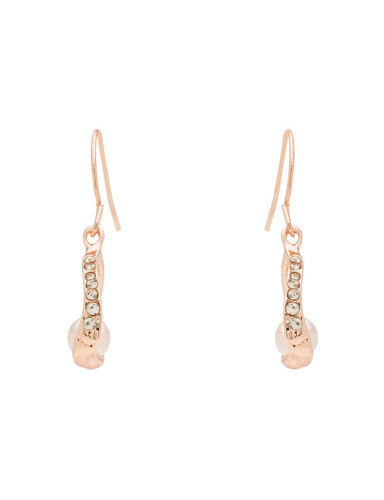 TRAPEZE DECO PEARL EARRING