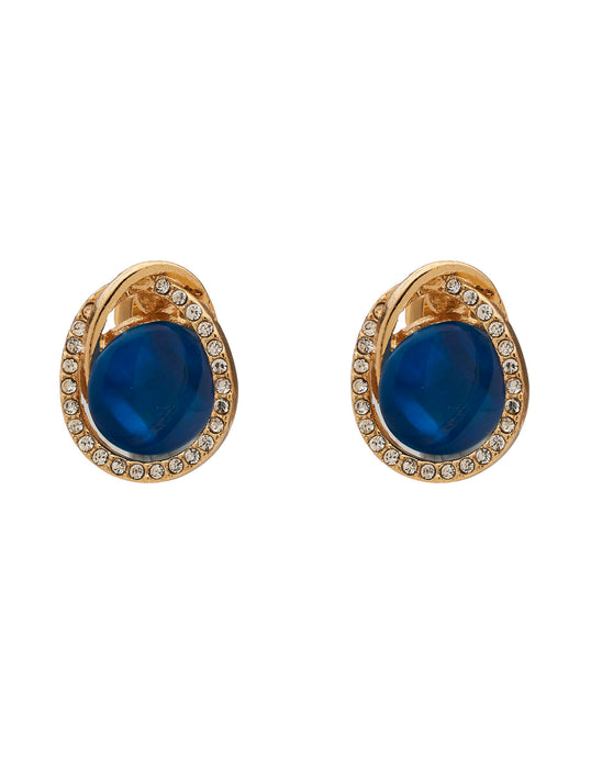 CAT EYE STONE CLIP ON EARRING