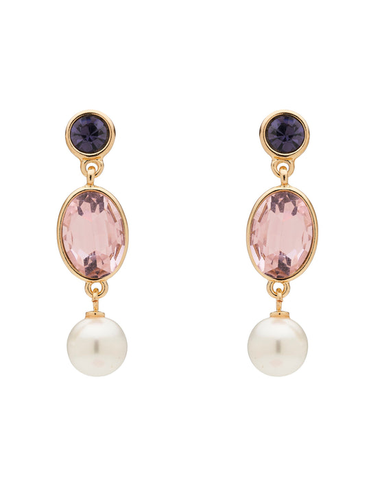 FIRST LADY DROP STONE & PEARL EARRING