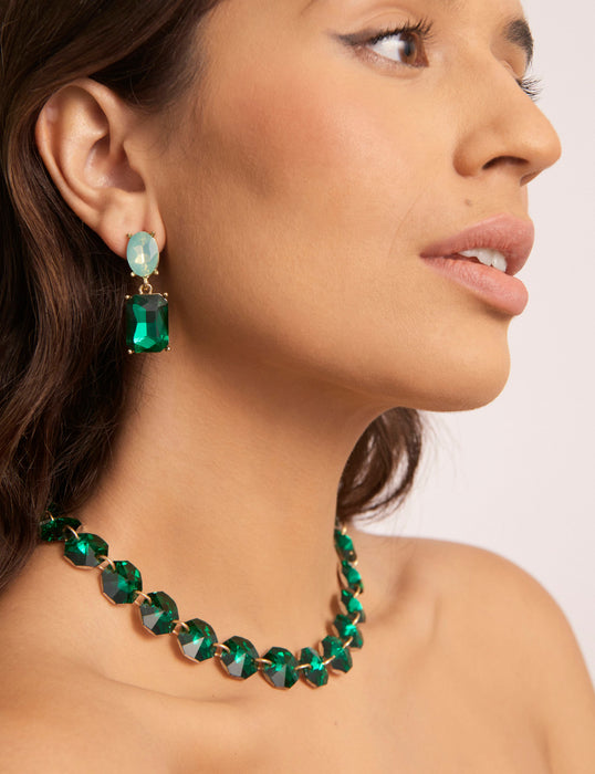 CUSHION STONE DROP EARRING