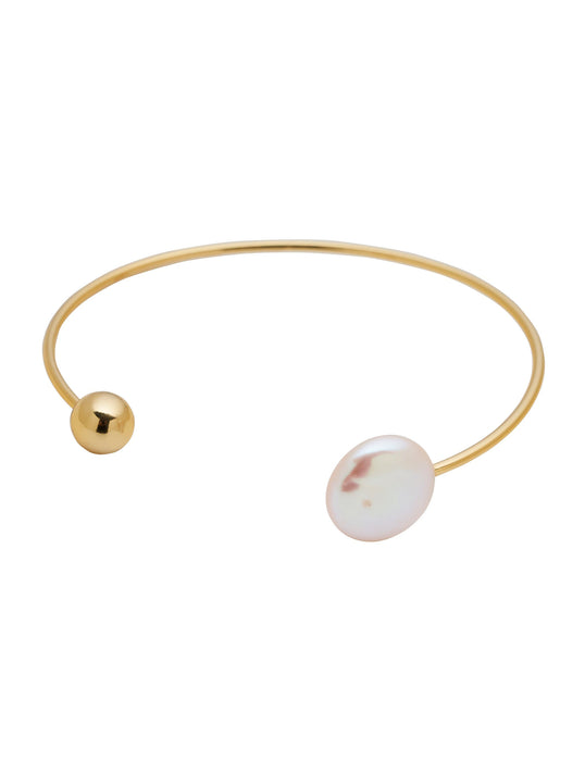 BAROQUE PEARL AND BALL FLEX BANGLE
