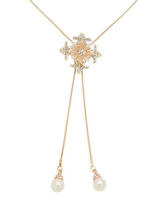 FLORAL LARIAT NECKLACE