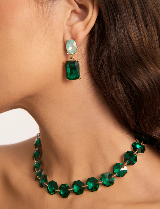 CUSHION STONE DROP EARRING