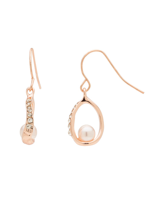 TRAPEZE DECO PEARL EARRING