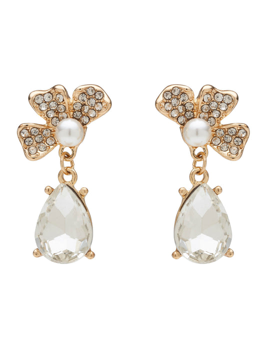 VINTAGE BLOOM PETAL & STONE EARRING