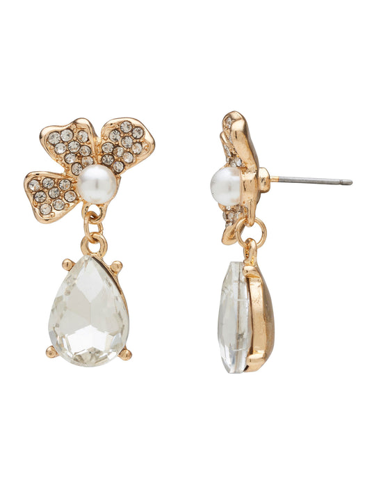VINTAGE BLOOM PETAL & STONE EARRING