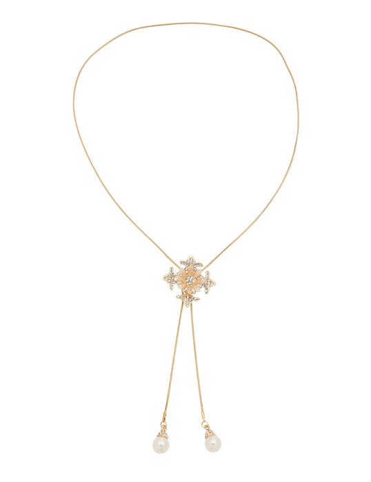 FLORAL LARIAT NECKLACE