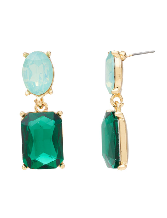 CUSHION STONE DROP EARRING