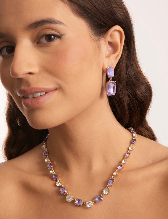 CUSHION STONE DROP EARRING