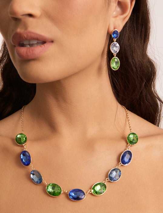 PERIGIAN STONE MIX DROP EARRING