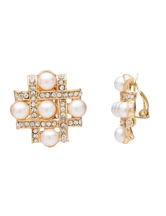 PEARLITE HATCH CLIP ON EARRING