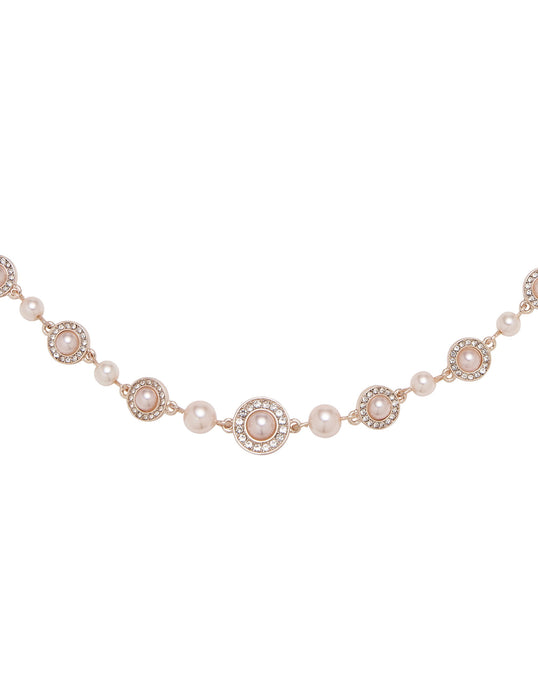 HALO CRYSTAL & PEARL NECKLACE