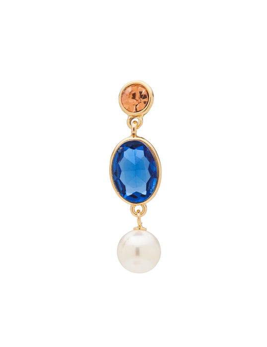 FIRST LADY DROP STONE & PEARL EARRING