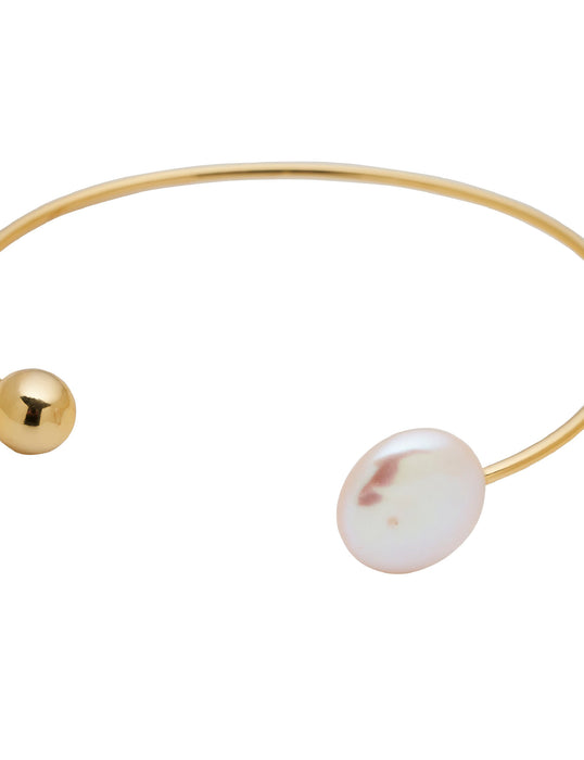 BAROQUE PEARL AND BALL FLEX BANGLE