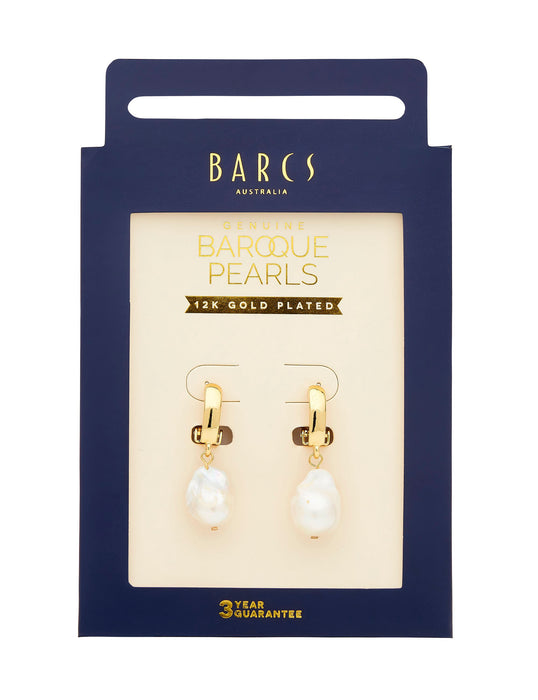 BAROQUE PEARL GOLD PLATED EARRING