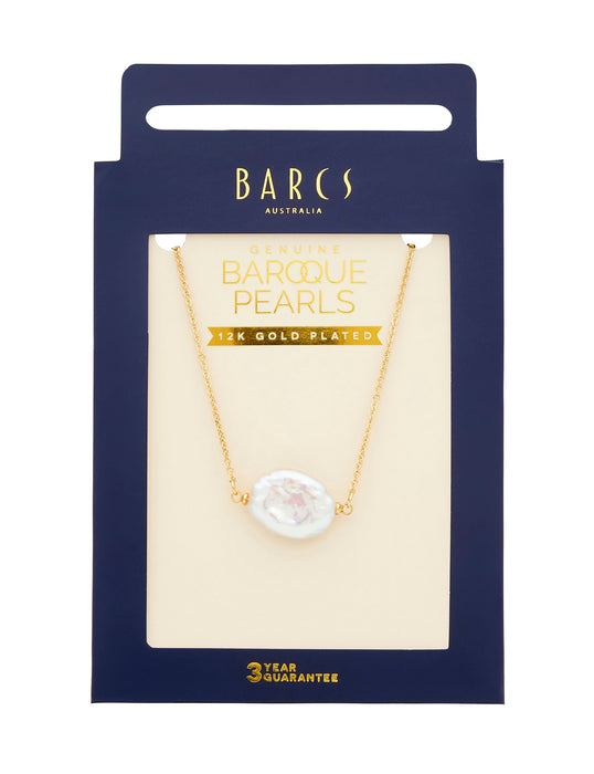 BAROQUE PEARL GOLD PLATED NECKLACE