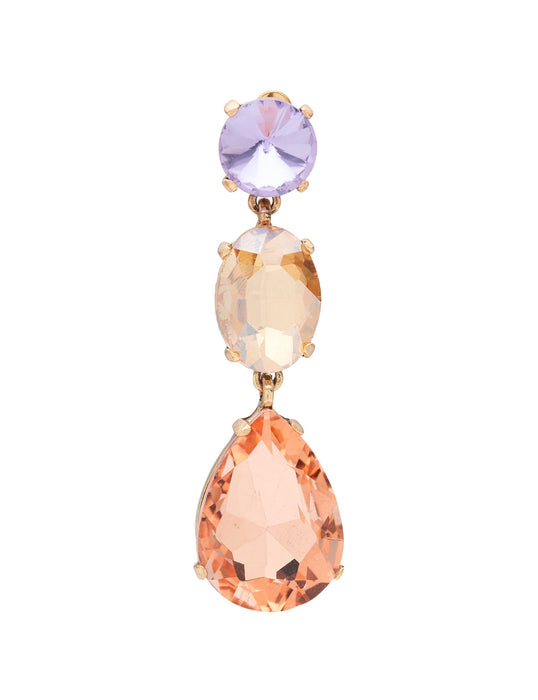 3 TIER STONE DROP EARRING