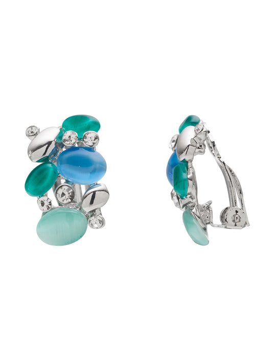 GEM CLUSTER CLIP ON EARRING