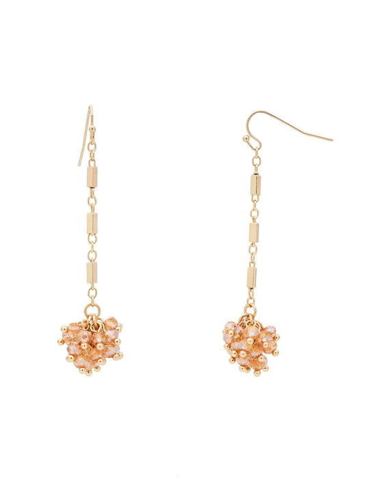 BEAD CLUSTER LINEAR EARRING