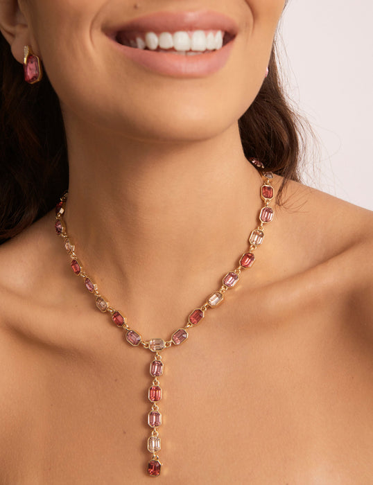 EMERALD CUT STONE STUD EARRING