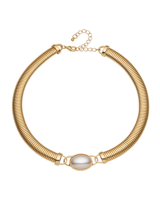 PEARL FEATURE COIL COLLAR NECKLACE
