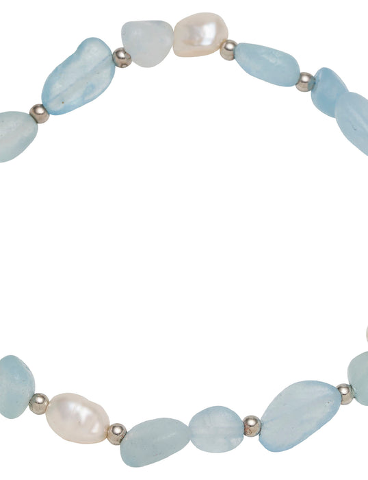 NEPTUNE STONE & PEARL STRETCH BRACELET