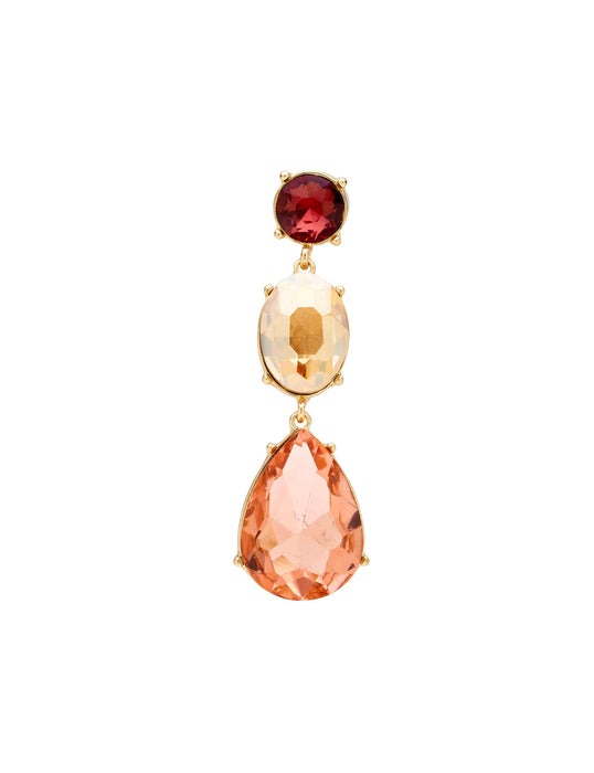 3 TIER STONE DROP EARRING