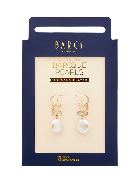BAROQUE PEARL GOLD PLATED EARRING