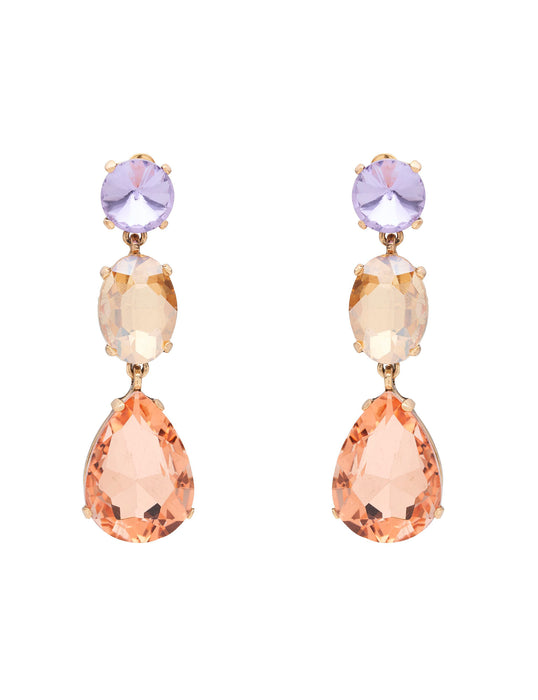 3 TIER STONE DROP EARRING