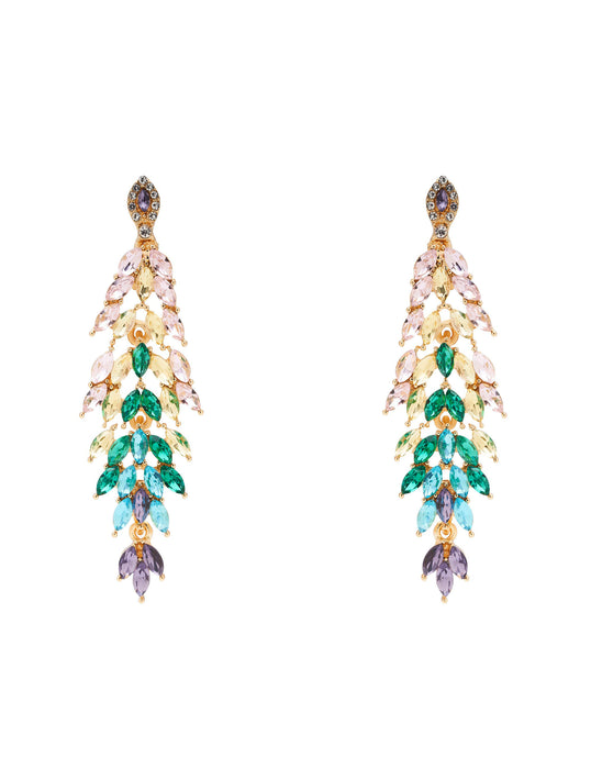 FEATHER STONE DROP EARRING