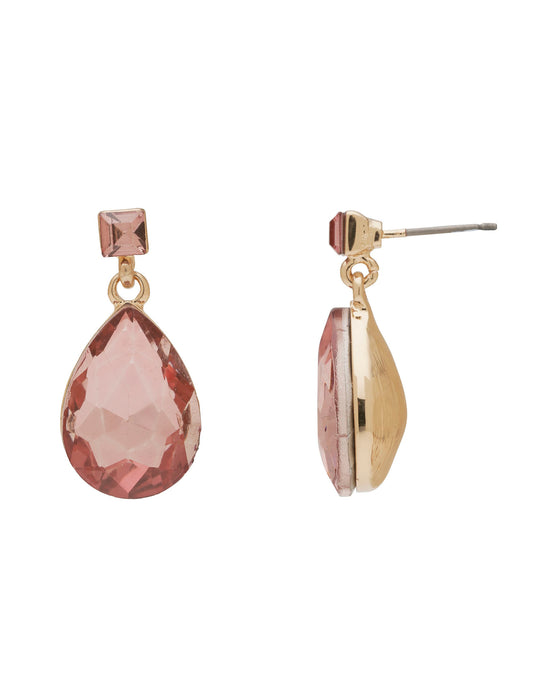 TEARDROP & SQUARE COLOUR EARRING