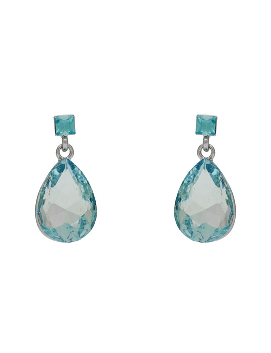 TEARDROP & SQUARE COLOUR EARRING