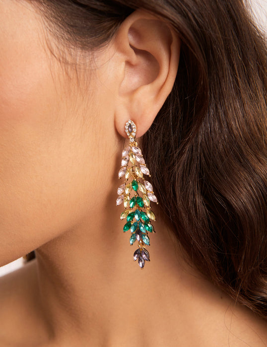 FEATHER STONE DROP EARRING