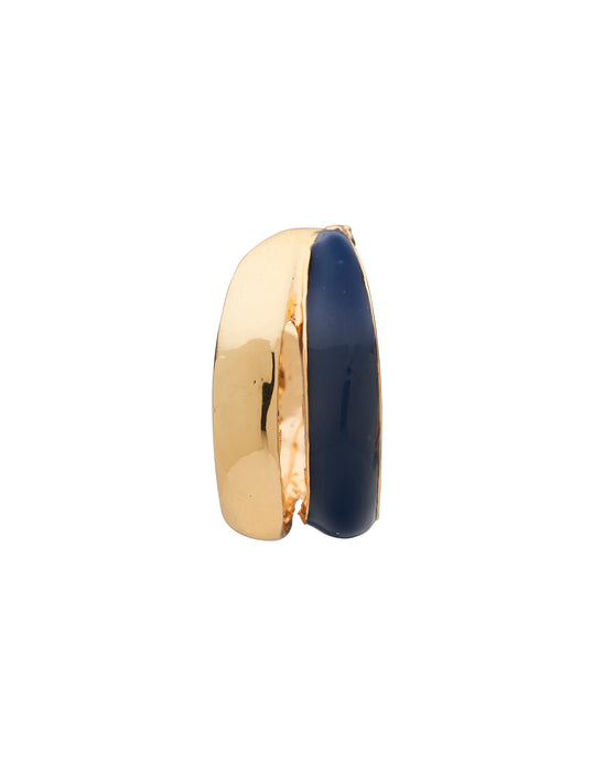 METAL & ENAMEL SEMI HOOP EARRING