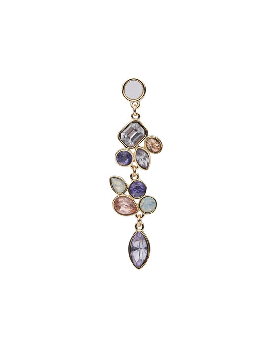 SCATTERED STONE MIX DROP EARRING