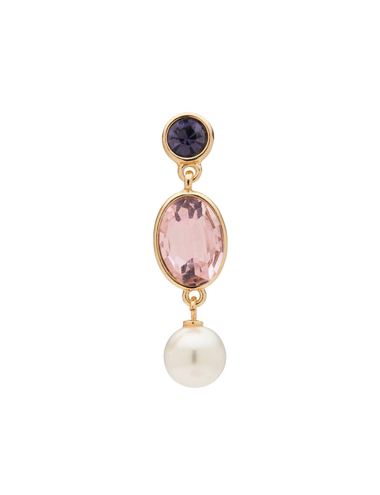 FIRST LADY DROP STONE & PEARL EARRING