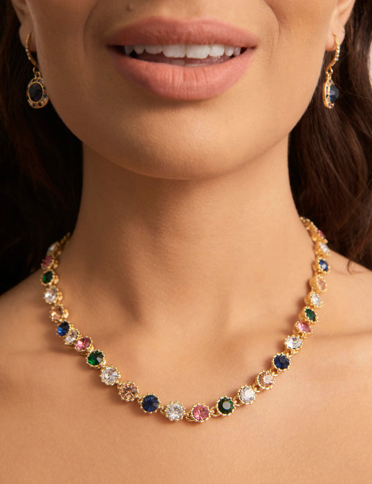 CROWN JEWELS MULTI STONE SET NECKLACE