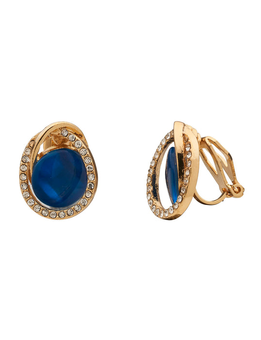 CAT EYE STONE CLIP ON EARRING