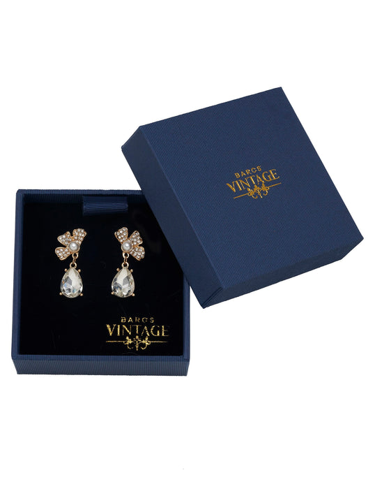 VINTAGE BLOOM PETAL & STONE EARRING