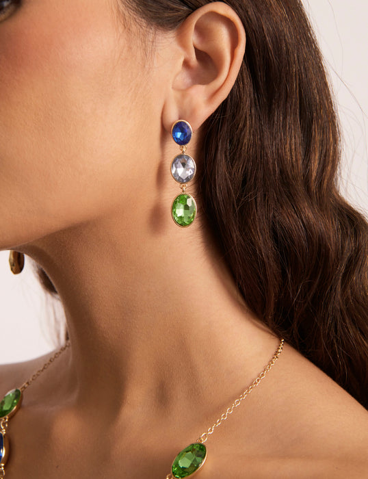 PERIGIAN STONE MIX DROP EARRING