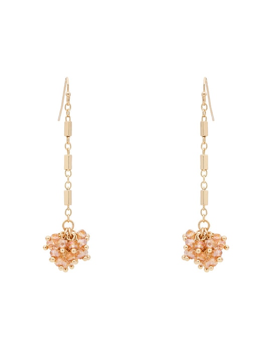BEAD CLUSTER LINEAR EARRING