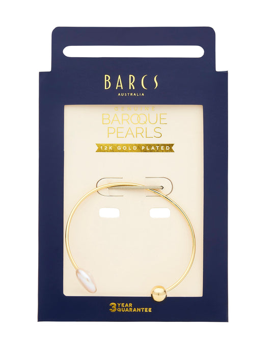 BAROQUE PEARL AND BALL FLEX BANGLE