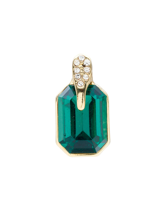 EMERALD CUT STONE STUD EARRING