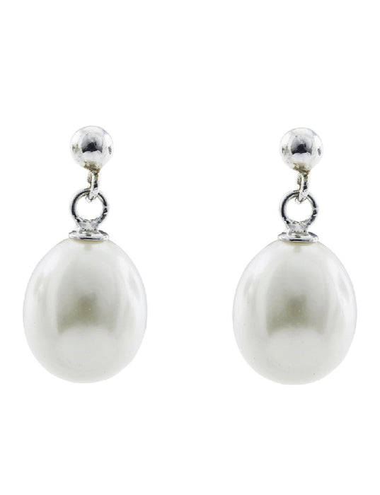 Barcs Australia Freshwater Pearl Women's Ivory and Silver Plated Drop Earrings