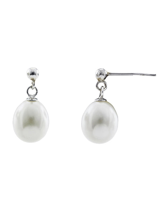 Barcs Australia Freshwater Pearl Women's Ivory and Silver Plated Drop Earrings