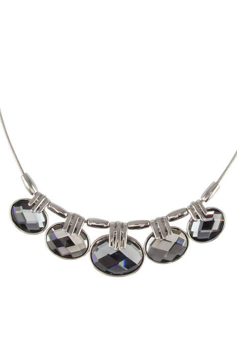 Barcs Australia Oyster Stone Set Women's Silver Plated Necklace