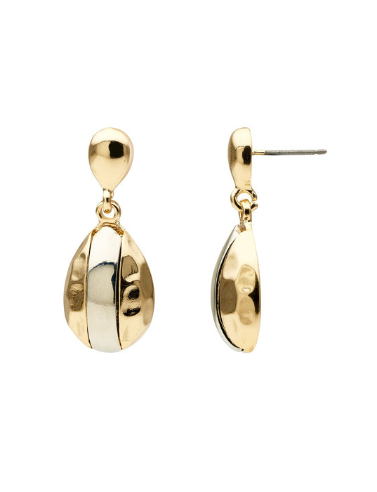 Barcs Australia Ornament Women's Two Tone Plated Drop Earring