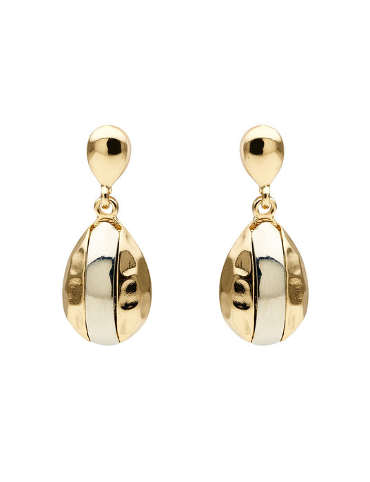 Barcs Australia Ornament Women's Two Tone Plated Drop Earring